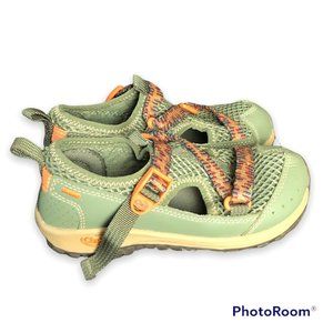 Chaco Odyssey Waterproof Sneaker Vegan Sport Lichen Mesh Sandals Green Kids 12